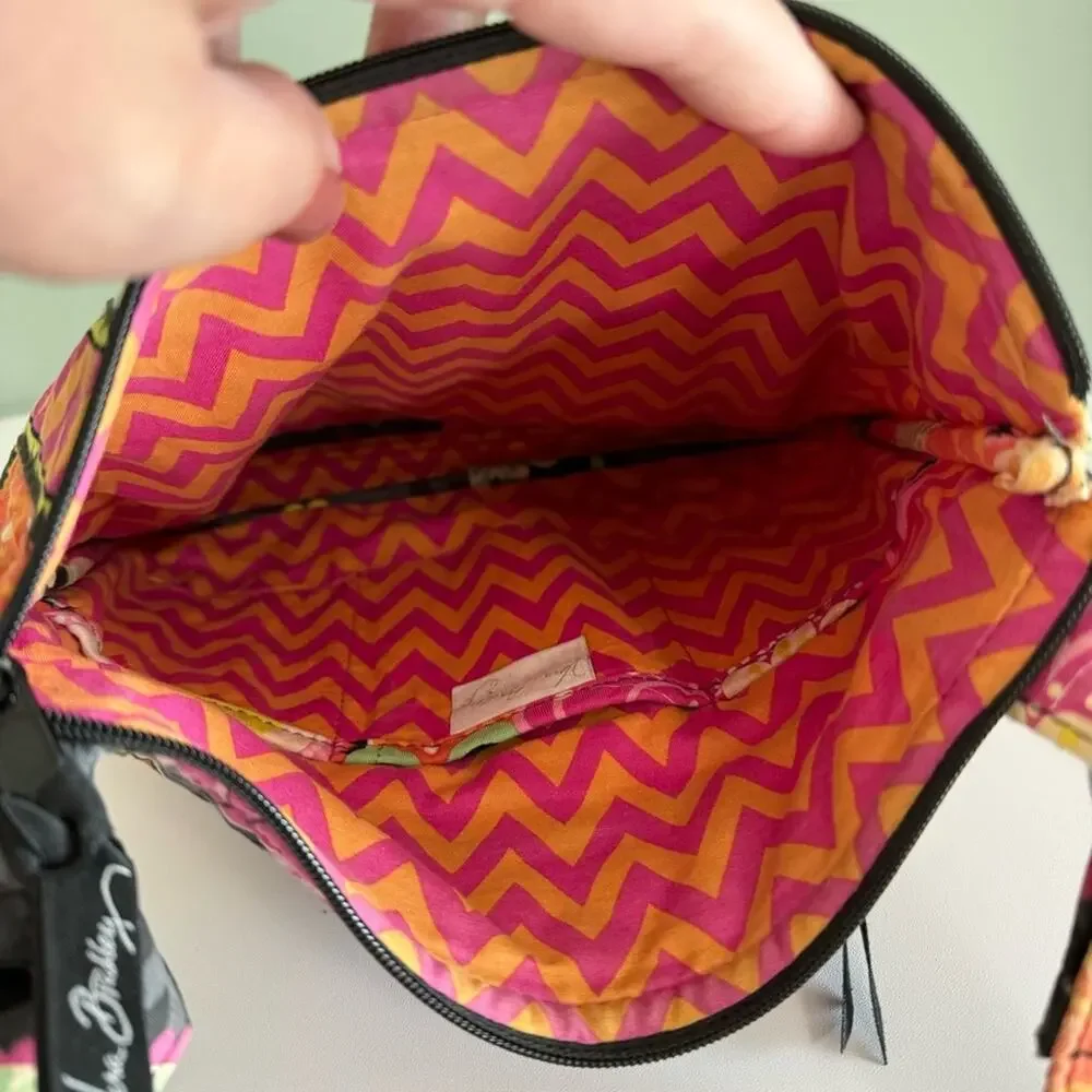 Vera Bradley Floral Ziggy‎ Zinnia Iconic Hipster Crossbody Shoulder Bag Orange S